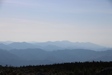 Three lines of mountains