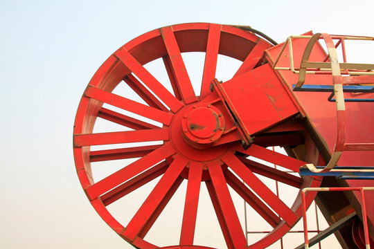 Red metal wheel