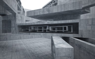 Abstract interior of  concrete. Architectural background. 3D illustration and rendering 