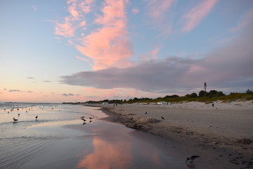 Beautiful sunset sunrise. Panorama of beautiful seascape. 