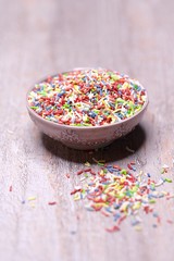 Sugar sprinkles in a bowl