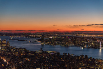 Fototapeta na wymiar New York City skyscrapers, aerial panorama view