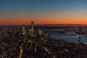New York City skyscrapers, aerial panorama view