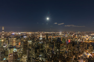 Obraz premium New York City skyscrapers, aerial panorama view