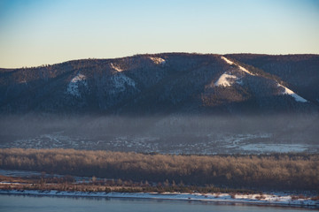 river, mountain, water, fog, sky, nature, walk