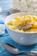 Fresh cauliflower soup.