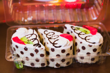 Set of delicious pastries close-up