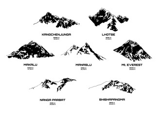 Highest mountains - eight thousanders II - obrazy, fototapety, plakaty