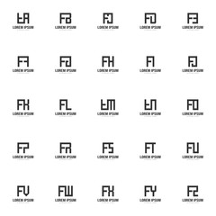 Initial letter logo set. Minimal letter logo template design