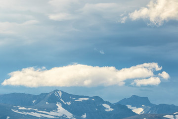 Mountain landscape with cloud formations