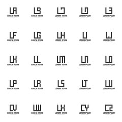 Initial letter logo set. Minimal letter logo template design