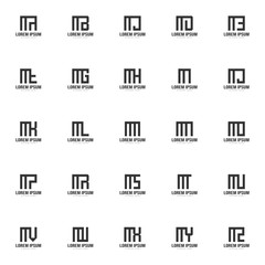 Initial letter logo set. Minimal letter logo template design