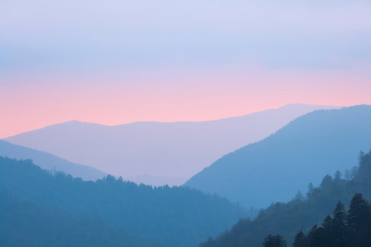 Sunset in the Smoky Mountains National Park, Tennessee, USA