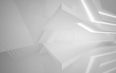 Abstract white interior of the future. 3D illustration and rendering