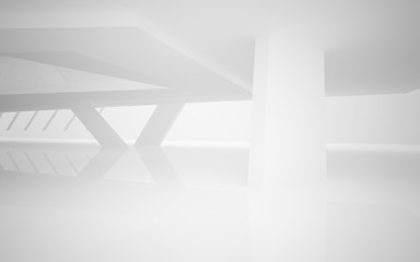 Fototapeta premium Abstract white interior of the future. 3D illustration and rendering