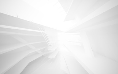 Abstract white interior of the future. 3D illustration and rendering