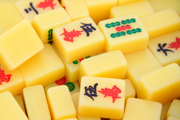 Yellow mahjong tiles
