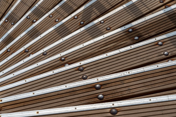 modern wooden and metal bridge details