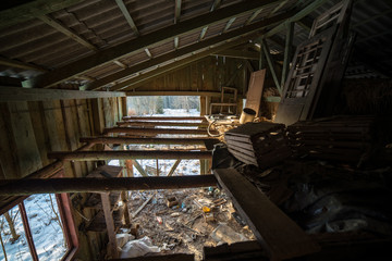 old wooden countryside house architecture details