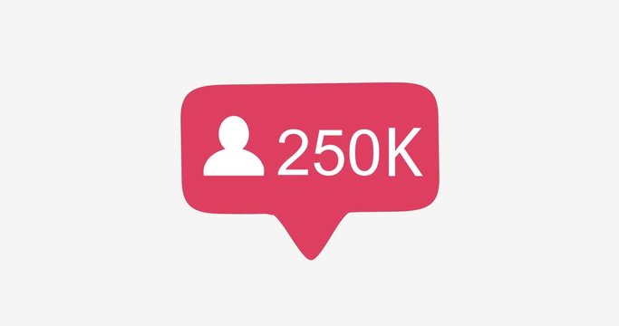 Pink follower icon Instagram footage 4K. follower button insta green screen, notification logo instagram video, counter vector notification HD download
