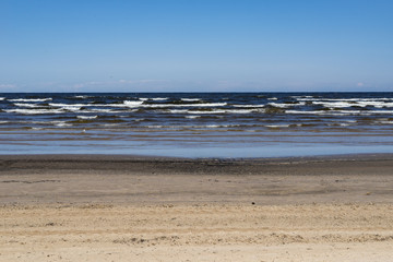 empty sea beach with sand dunes
