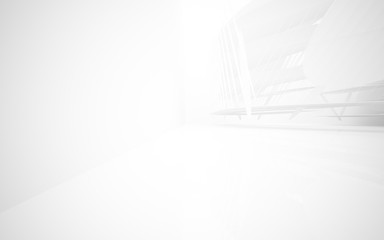 Obraz premium White smooth abstract architectural background. 3D illustration and rendering