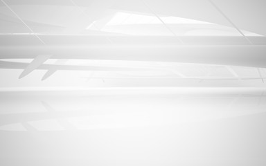White smooth abstract architectural background. 3D illustration and rendering