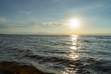 colorful sunset or sunrise in the sea
