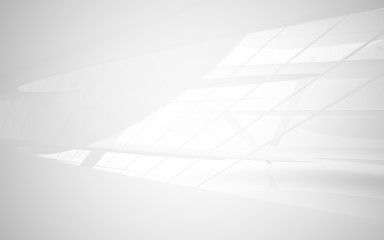 White smooth abstract architectural background. 3D illustration and rendering