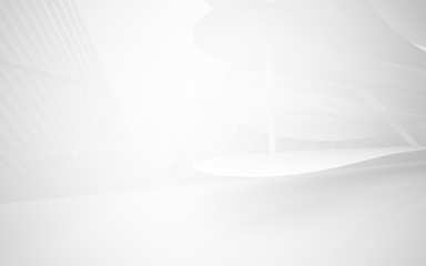 White smooth abstract architectural background. 3D illustration and rendering
