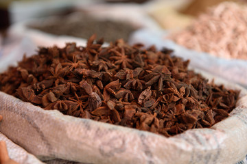 Star Anise, or Illicium verum, spice market, Rajasthan, India