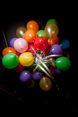 balloons and colorful balloons with happy celebration party background
