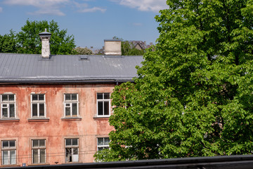 old wooden countryside house architecture details