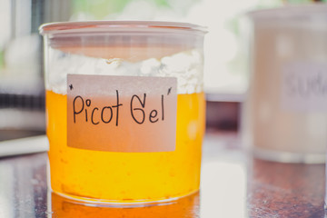 Bottle of Apricot Glaceing Gel/Glace Picot/Picot Gel for Bakery.