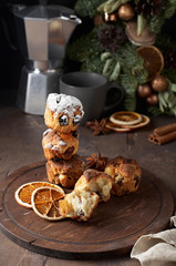 Stack of Traditional German Mini Stollen Bites