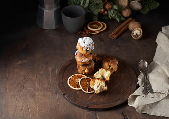 Stack of Traditional German Mini Stollen Bites