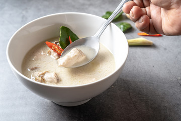 coconut milk soup with chicken ( Tom Kha Gai )