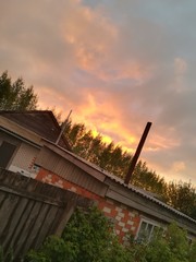 Sunset in the village
