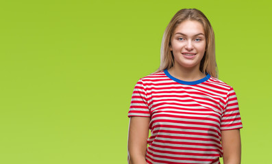 Obraz premium Young caucasian woman over isolated background with a happy and cool smile on face. Lucky person.