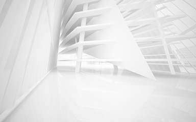 Obraz premium Abstract white interior of the future. 3D illustration and rendering