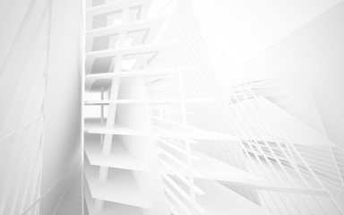 Obraz premium Abstract white interior of the future. 3D illustration and rendering