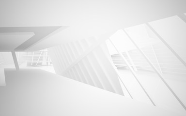 Abstract white interior of the future. 3D illustration and rendering