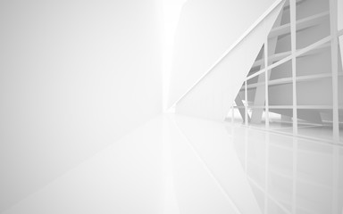 Obraz premium Abstract white interior of the future. 3D illustration and rendering