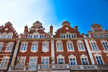 Fototapeta premium London, UK. Residential area of Kensington and Chelsea. Row of periodic buildings. 