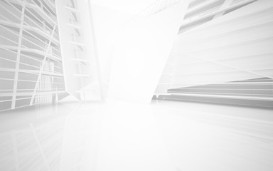 Obraz premium Abstract white interior of the future. 3D illustration and rendering