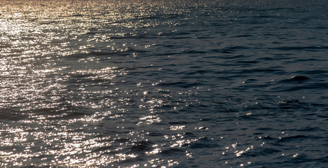 Sea wave reflecting gold From the sunrise