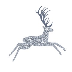 Силуэт оленя из снежинок