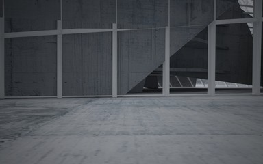 Abstract interior of concrete. Architectural background. 3D illustration and rendering 