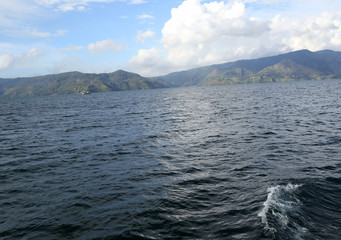 Indonesia, Sumatra island, lake Toba. Ferry across the lake to Samosir island
