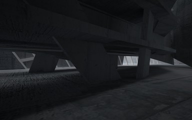Abstract interior of concrete. Architectural background. 3D illustration and rendering 
